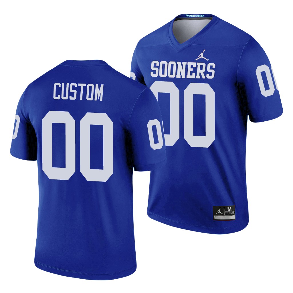 Oklahoma Sooners Custom 00 Blue Legend Jersey Men's