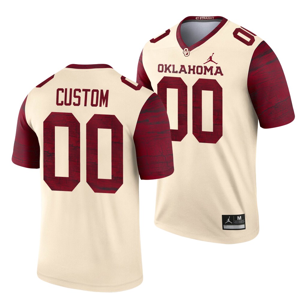 Oklahoma Sooners Custom 00 Cream Legend Alternate Jersey Men's