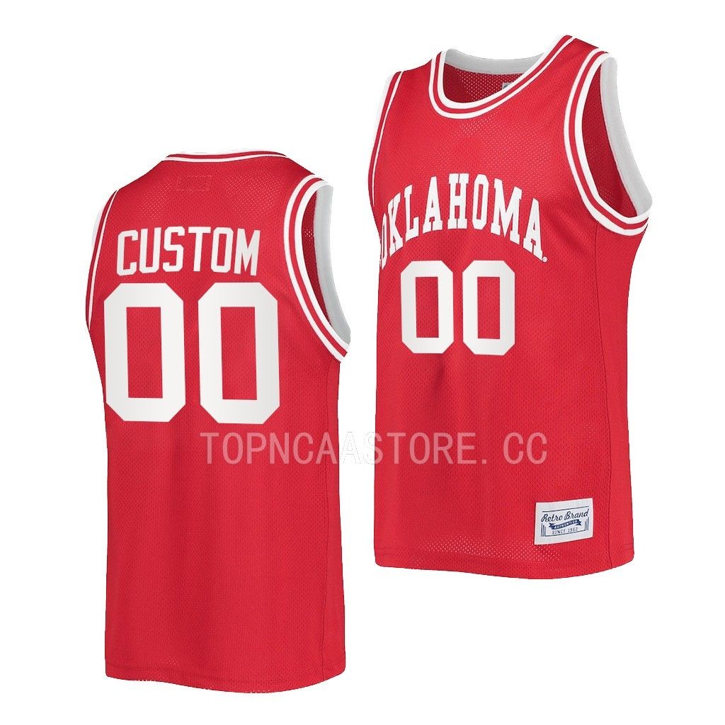 Oklahoma Sooners Custom Crimson #00 Classic Jersey 2022-23 Retro
