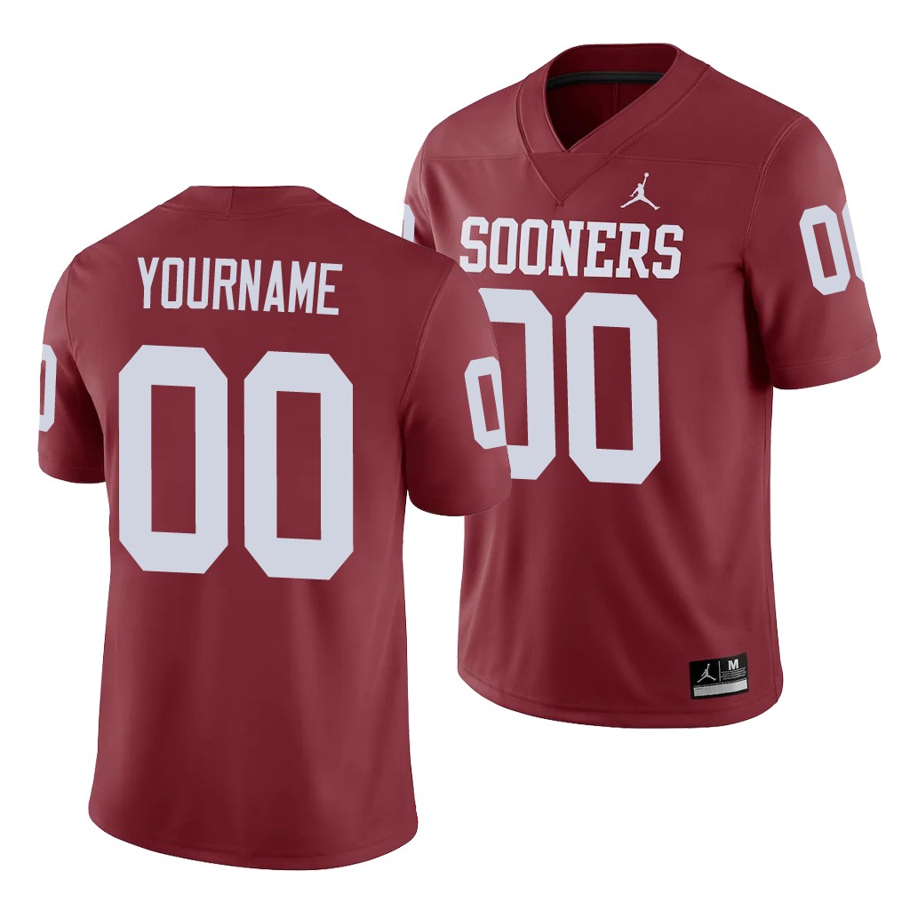 Oklahoma Sooners Custom Crimson Game Men's College Jersey