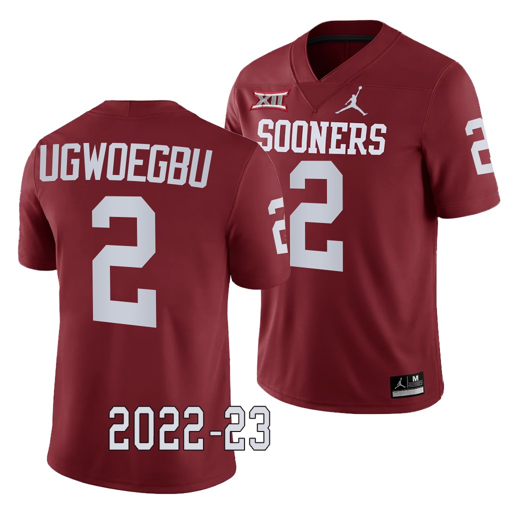 Oklahoma Sooners David Ugwoegbu College Jersey #2 Crimson 2022-23 Game Uniform