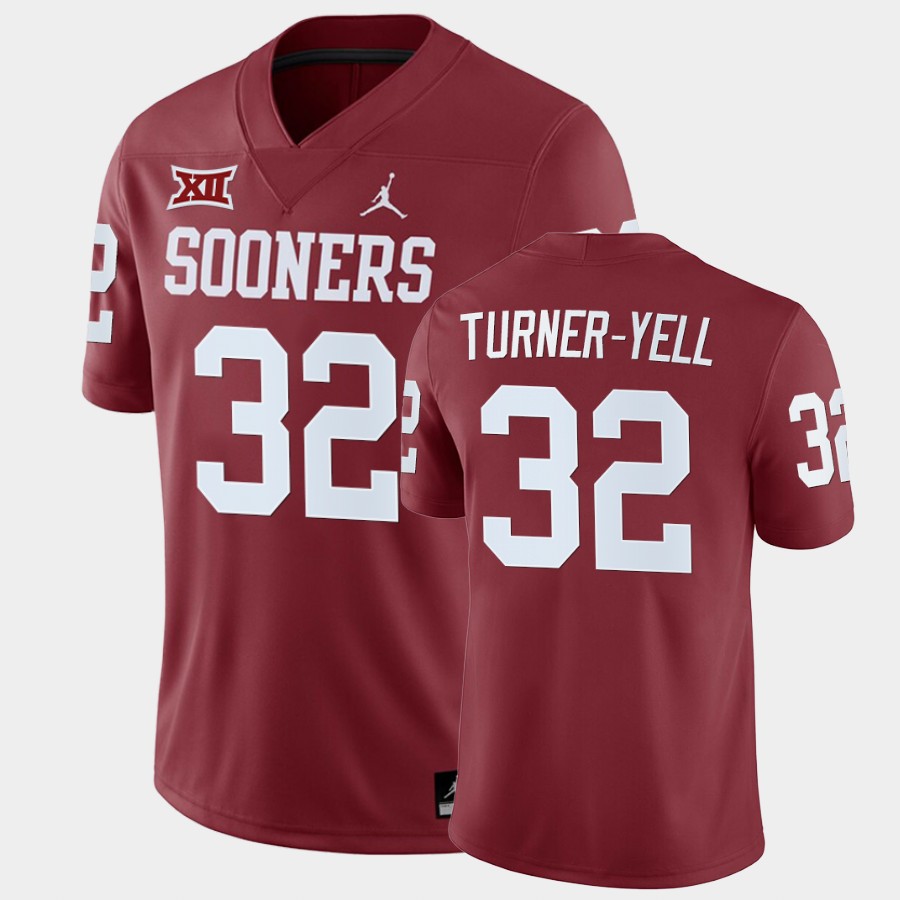 Oklahoma Sooners Delarrin Turner-Yell Crimson Home Game Jersey NCAA