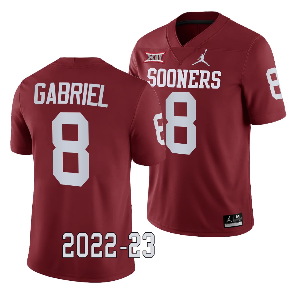 Oklahoma Sooners Dillon Gabriel College Jersey #8 Crimson 2022-23 Game Uniform