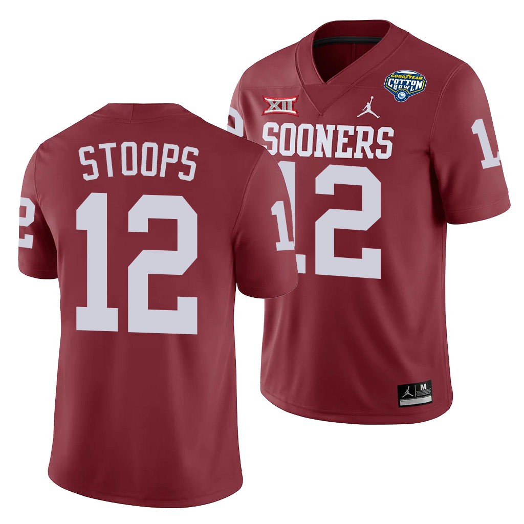 Oklahoma Sooners Drake Stoops 2020 Cotton Bowl Classic Crimson College Jersey