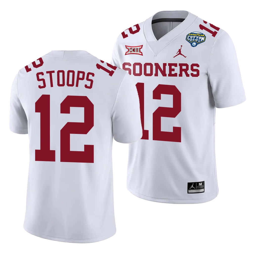 Oklahoma Sooners Drake Stoops 2020 Cotton Bowl Classic White College Jersey