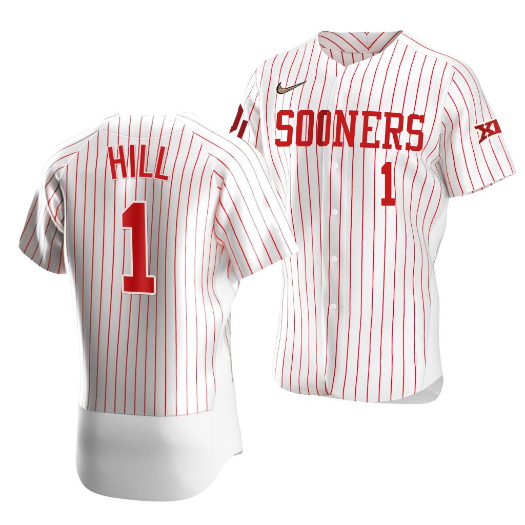 Oklahoma Sooners Jalen Hill White 2021 Vapor Prime College Jersey