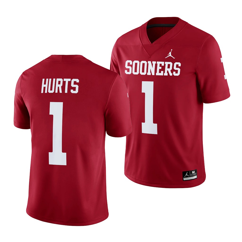 Oklahoma Sooners Jalen Hurts 1 Crimson College Alumni Player Jersey Men