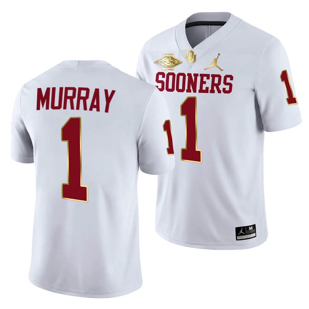 Oklahoma Sooners Kyler Murray 1 White 2021 Red River Showdown NFL Alumni Jersey Men