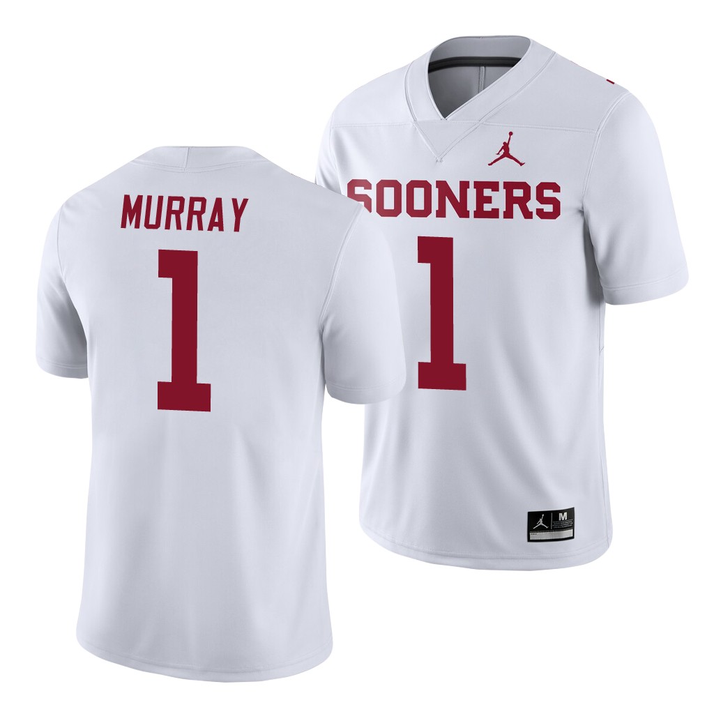 Oklahoma Sooners Kyler Murray 1 White Game Jersey Men's