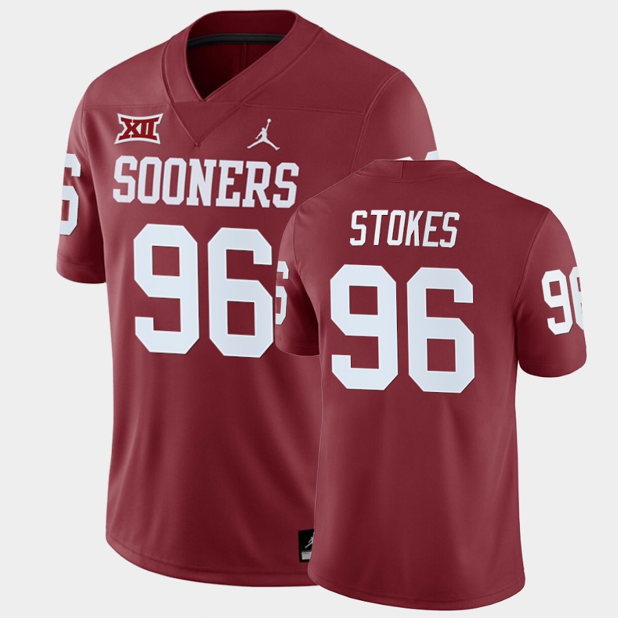 Oklahoma Sooners LaRon Stokes Crimson Home Game Jersey NCAA