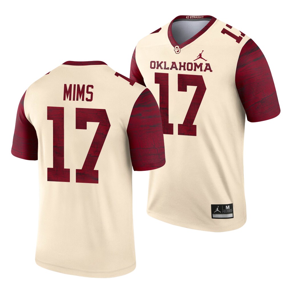 Oklahoma Sooners Marvin Mims 17 Cream Legend Alternate Jersey Men's