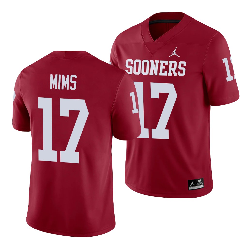 Oklahoma Sooners Marvin Mims 17 Crimson Alumni Game Jersey Men's