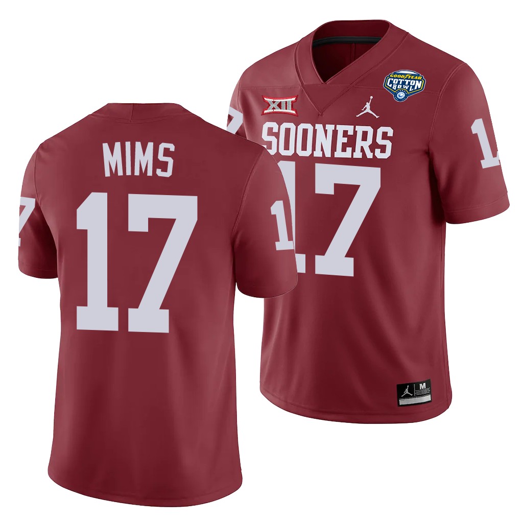 Oklahoma Sooners Marvin Mims 2020 Cotton Bowl Classic Crimson College Jersey