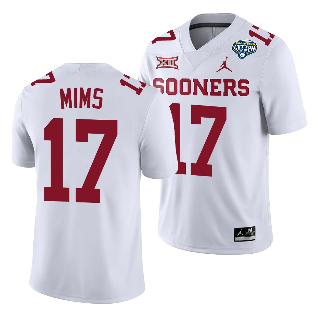 Oklahoma Sooners Marvin Mims 2020 Cotton Bowl Classic White College Jersey