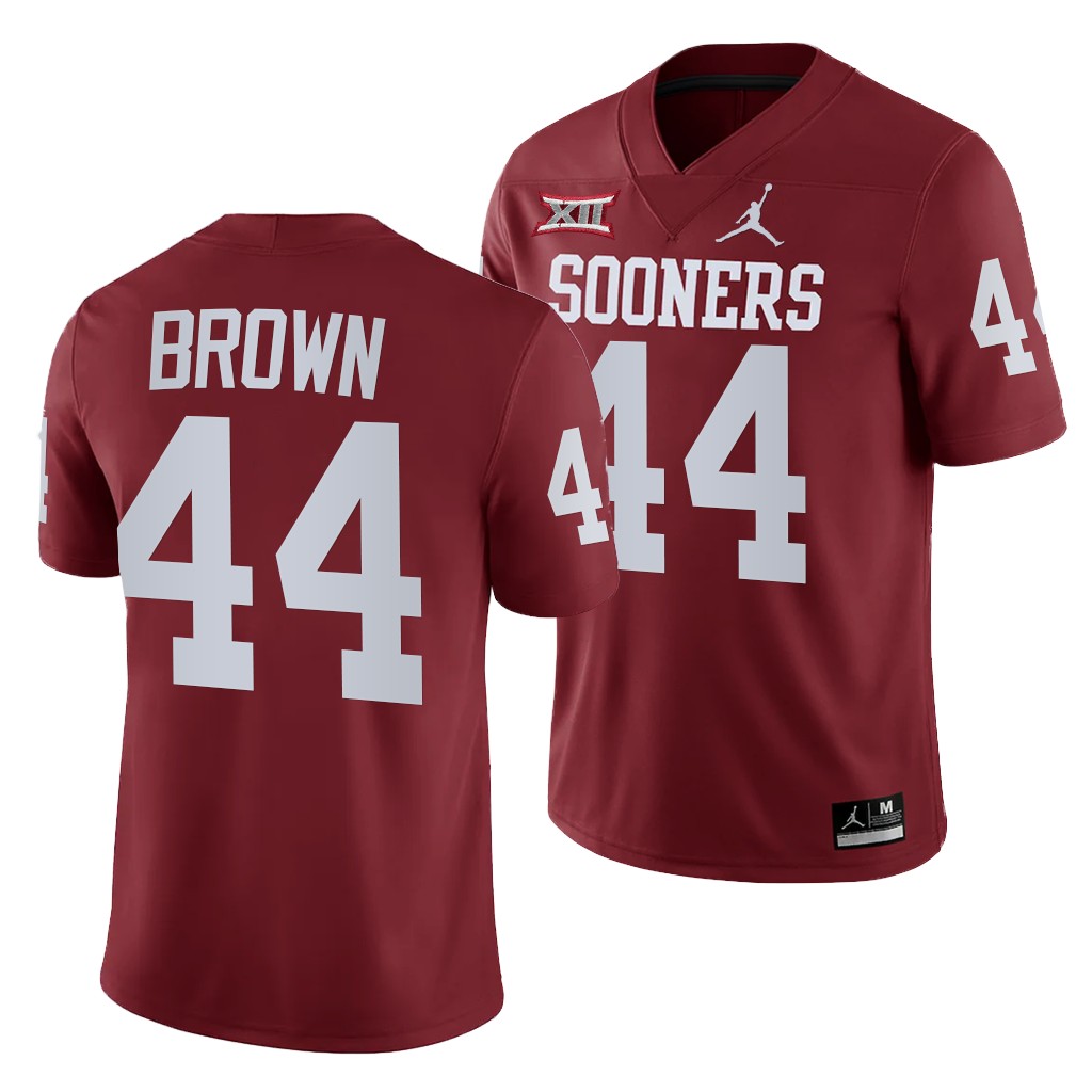 Oklahoma Sooners Sammy Brown Jersey College Maroon #44 Five-Star LB Men's Shirt