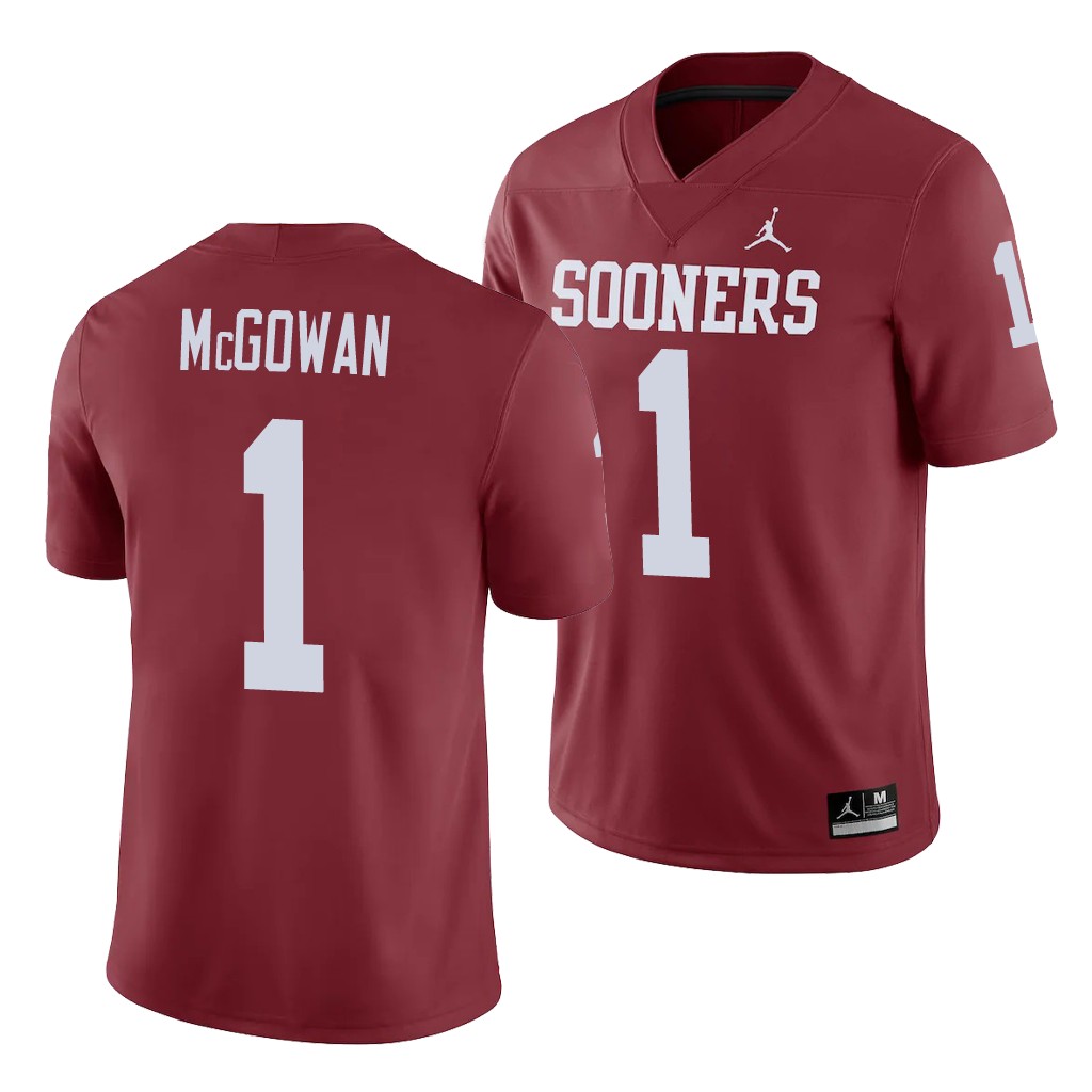 Oklahoma Sooners Seth McGowan Crimson Game Men's College Jersey