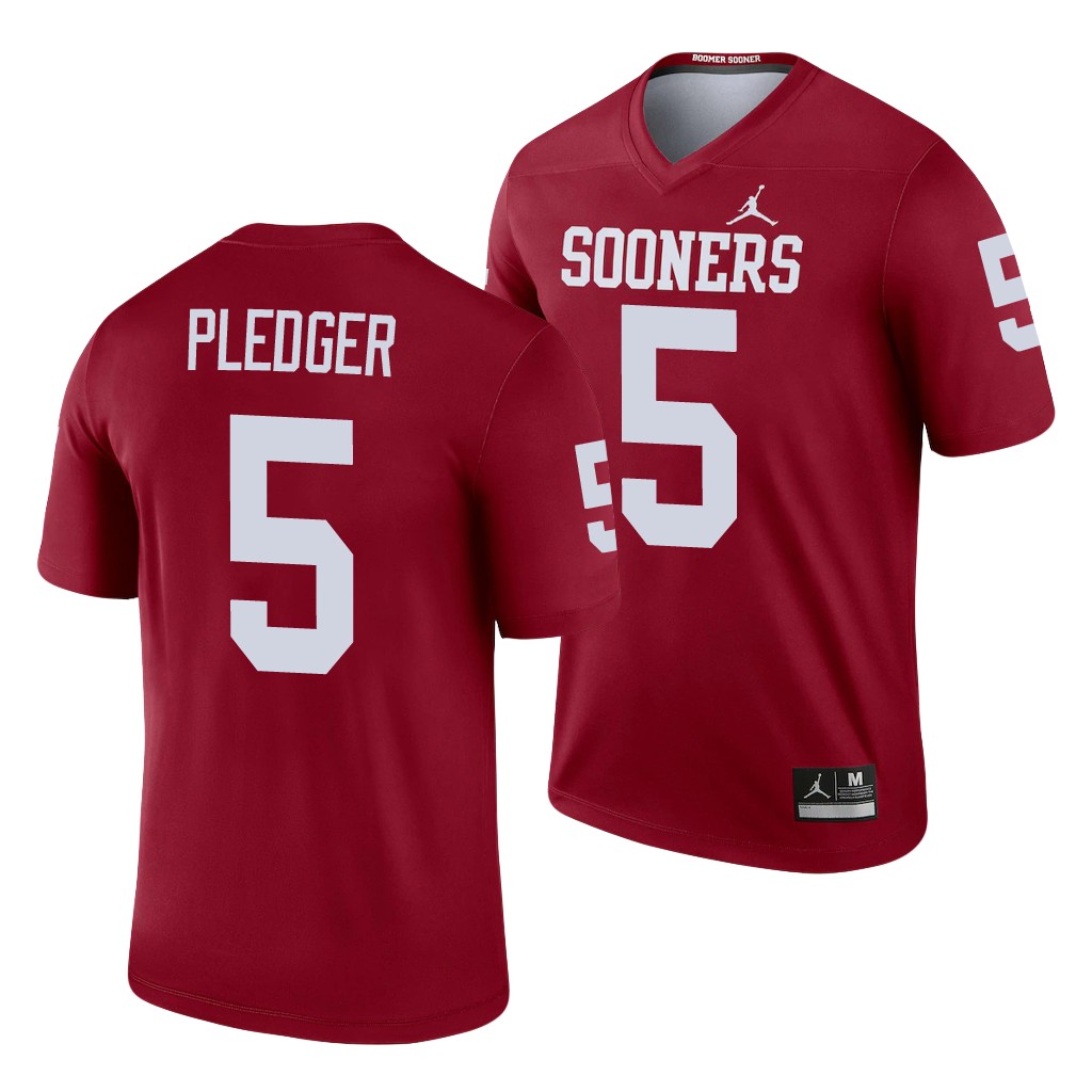 Oklahoma Sooners T.J. Pledger 5 Crimson Legend Jersey Men's