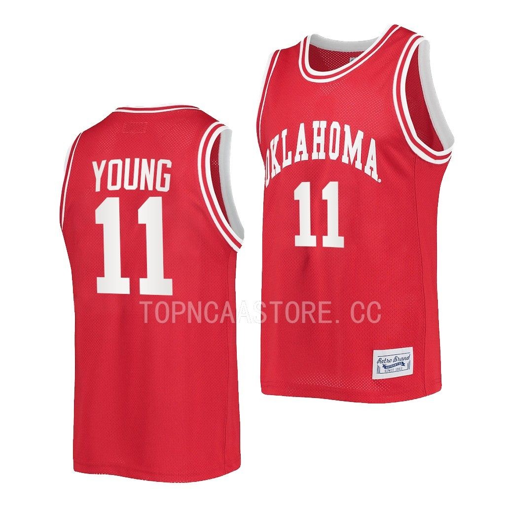Oklahoma Sooners Trae Young Crimson #11 Retro Jersey Alumni