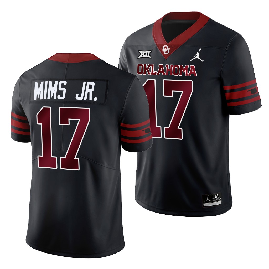 Oklahoma Sooners Unity Marvin Mims Jr. #17 Anthracite Men's Alternate Jersey