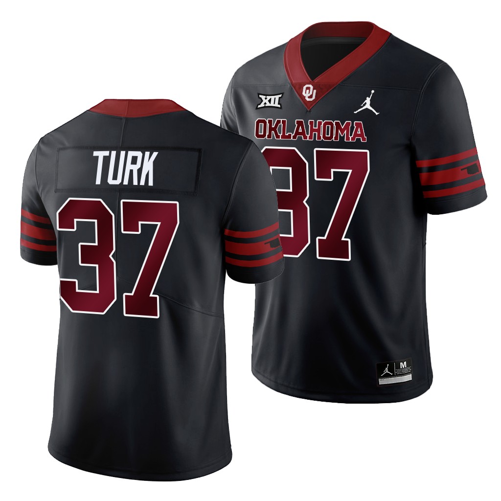 Oklahoma Sooners Unity Michael Turk #37 Anthracite Men's Alternate Jersey