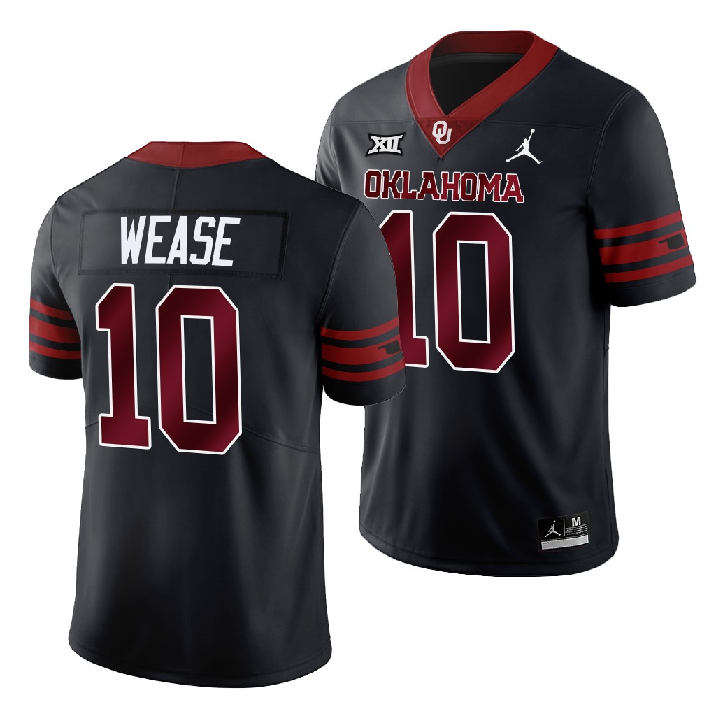 Oklahoma Sooners Unity Theo Wease #10 Anthracite Men's Alternate Jersey
