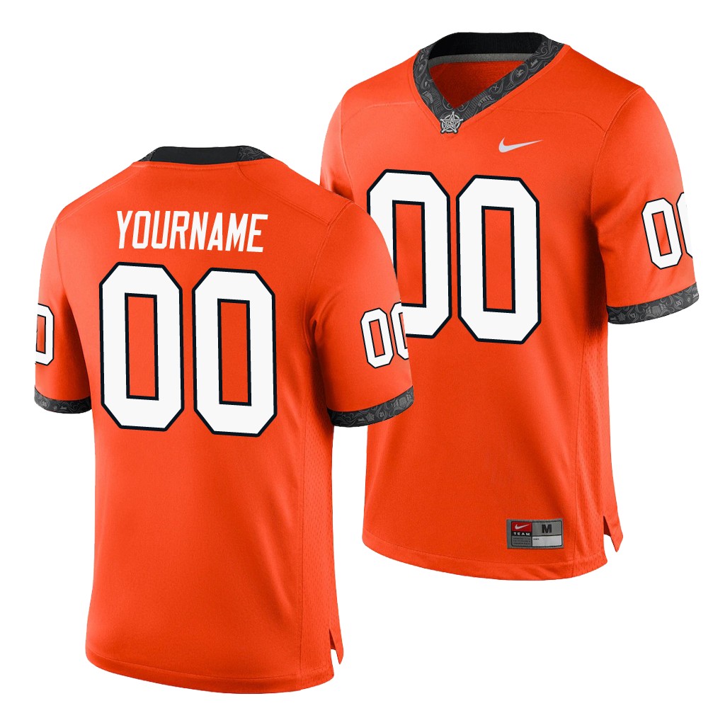 Oklahoma State Cowboys Custom Orange College Men's Game Jersey