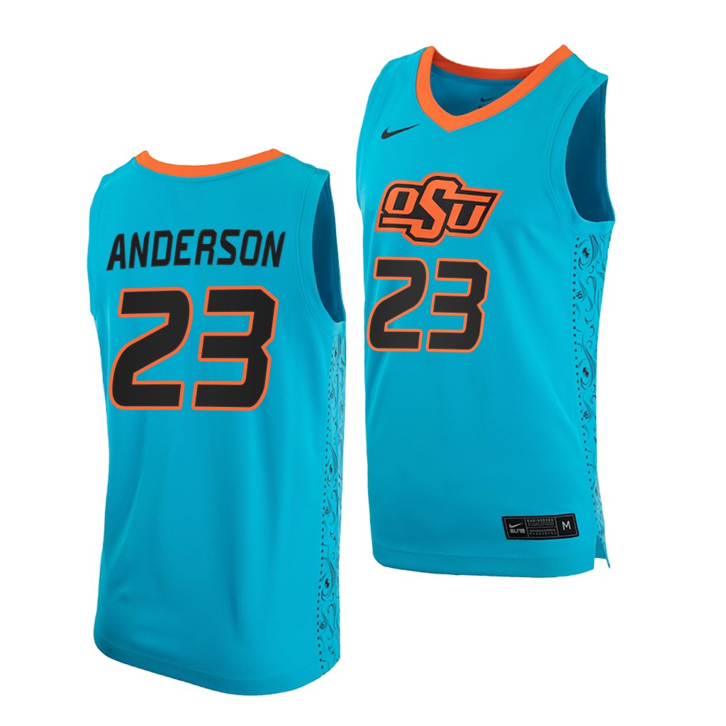 Oklahoma State Cowboys James Anderson Blue College Jersey
