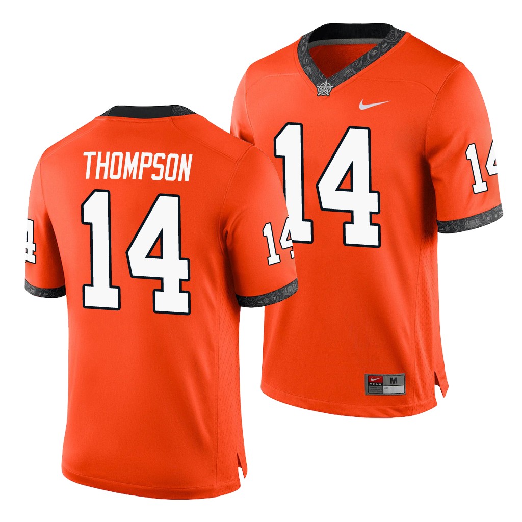 Oklahoma State Cowboys Peyton Thompson Orange College Men's Game Jersey