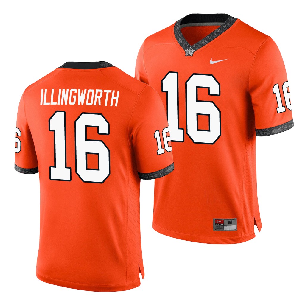 Oklahoma State Cowboys Shane Illingworth Orange College Men's Game Jersey