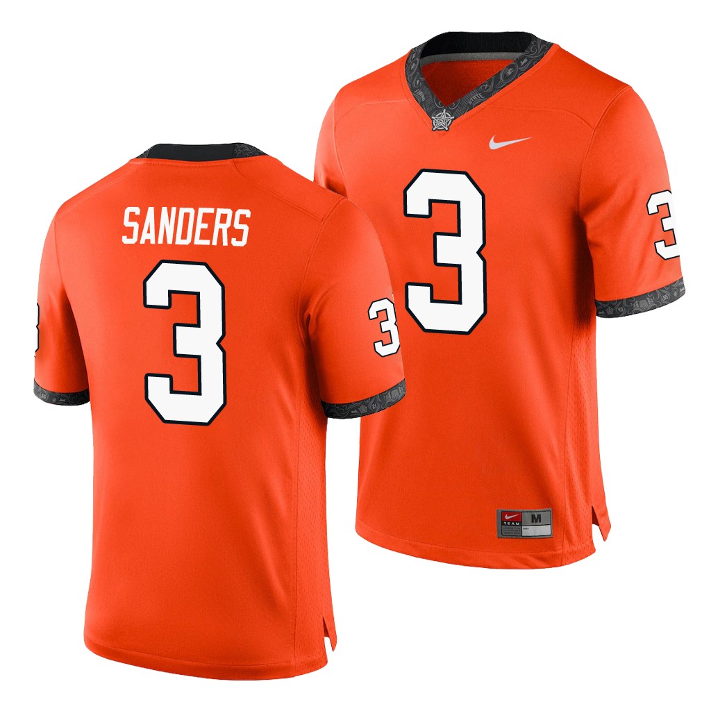 Oklahoma State Cowboys Spencer Sanders Orange College Men's Game Jersey