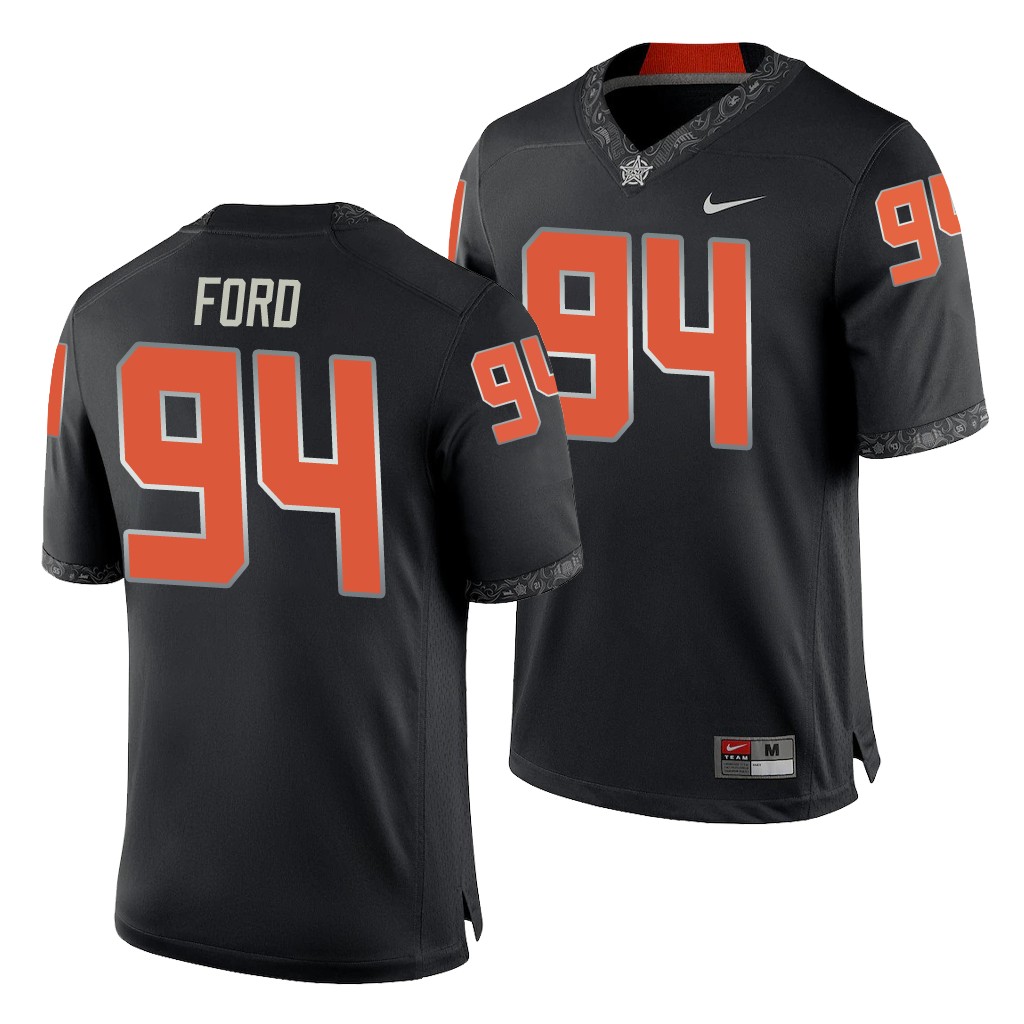 Oklahoma State Cowboys Trace Ford Black College Men's Game Jersey