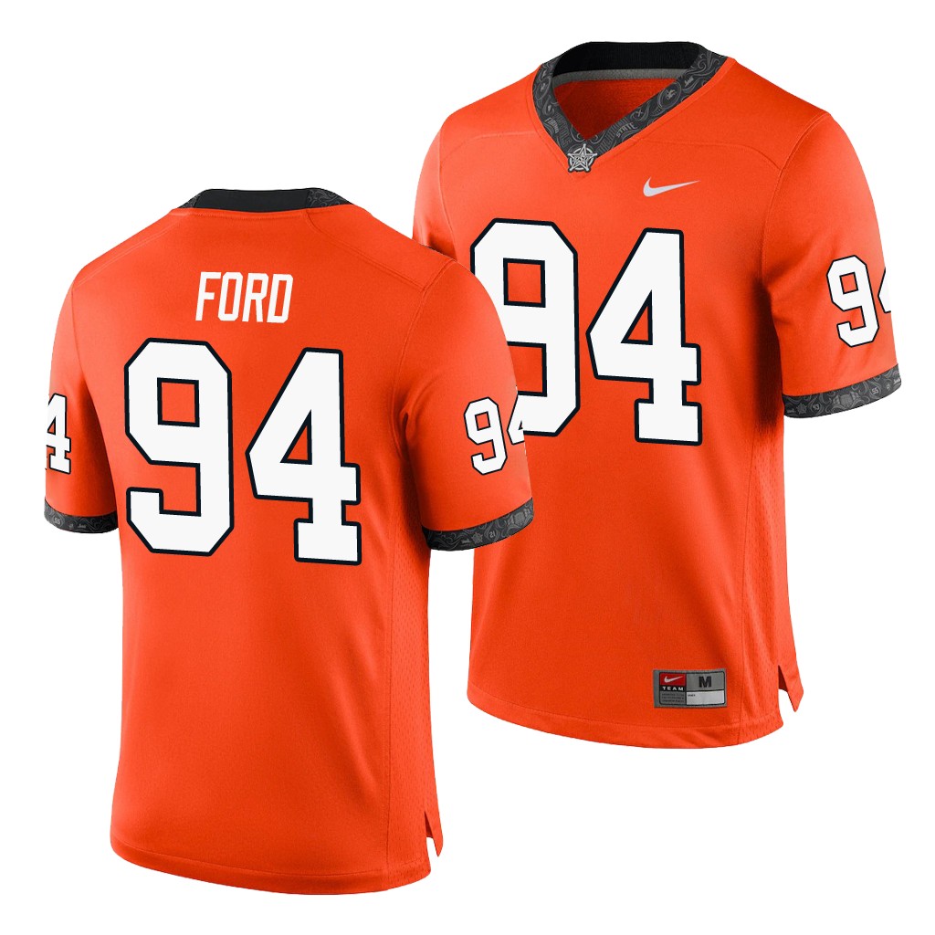 Oklahoma State Cowboys Trace Ford Orange College Men's Game Jersey