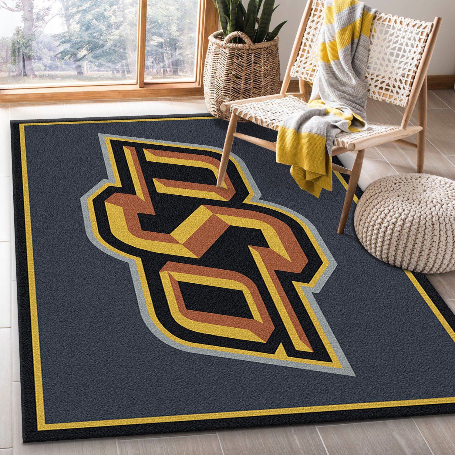 Oklahoma State Rectangle Rug Team Logo – Custom Size And Printing