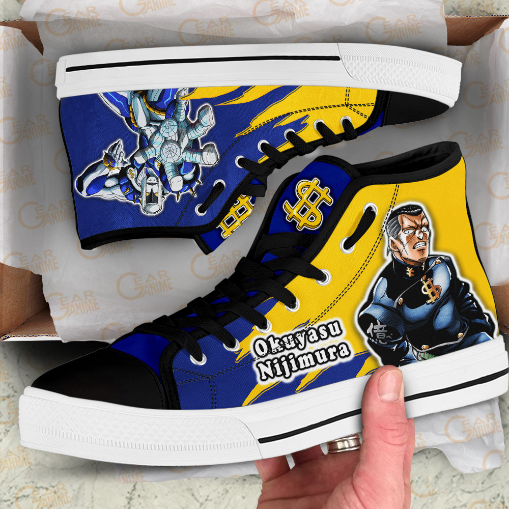 Okuyasu Nijimura High Top Shoes JoJo’s Bizarre Adventure Anime Sneakers
