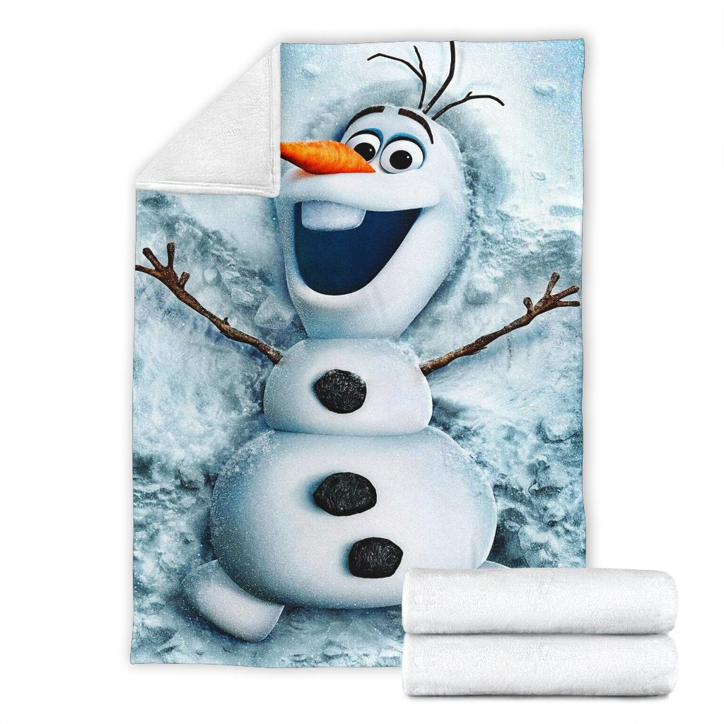 Olaf Snowman Frozen Sherpa Blanket Cozy Blanket Fleece Blanket