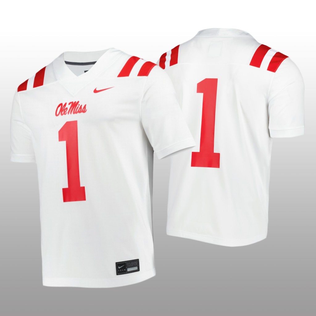 Ole Miss Rebels #1 Untouchable White Jersey
