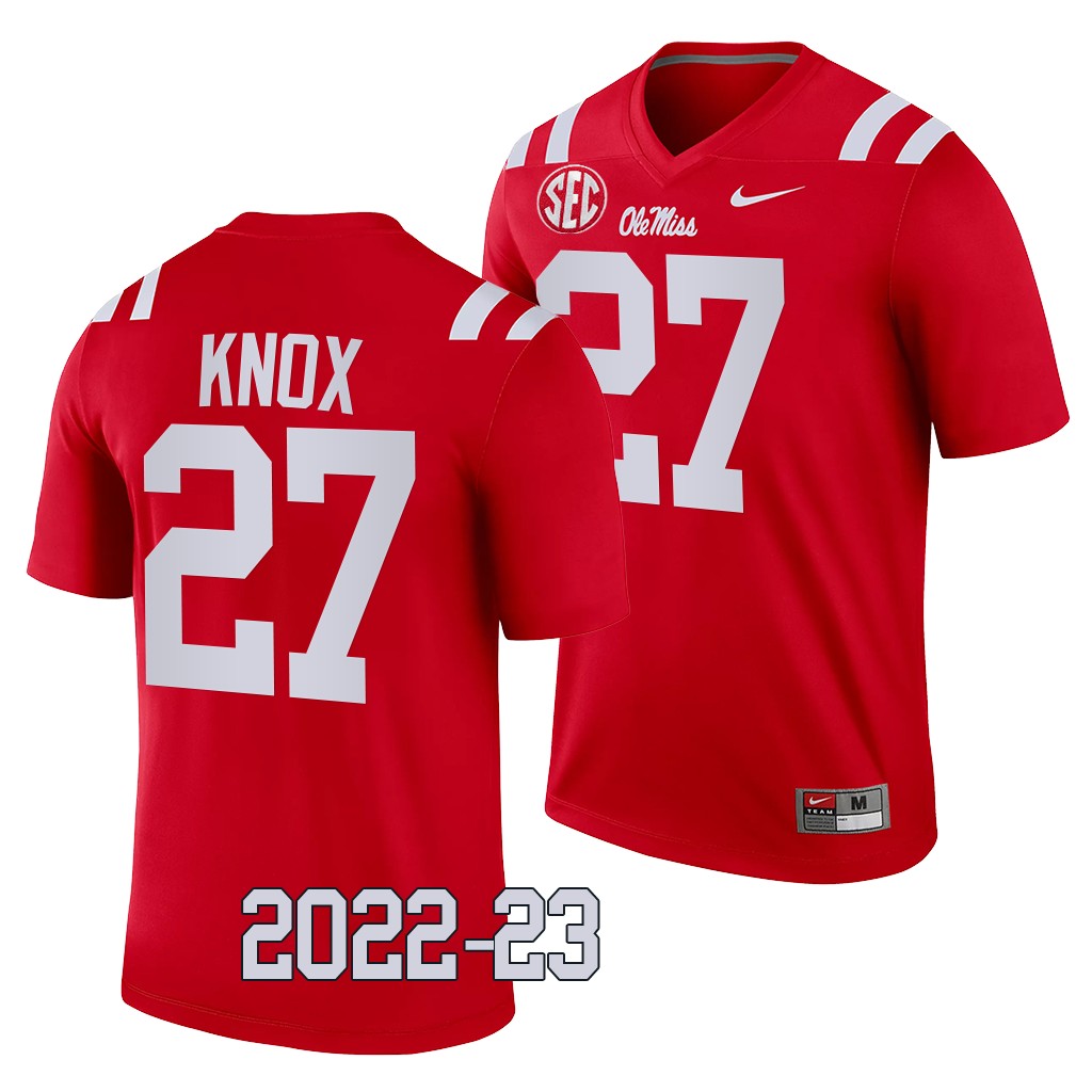 Ole Miss Rebels #27 Jalen Knox 2022-23 College Red Legend Jersey Men's