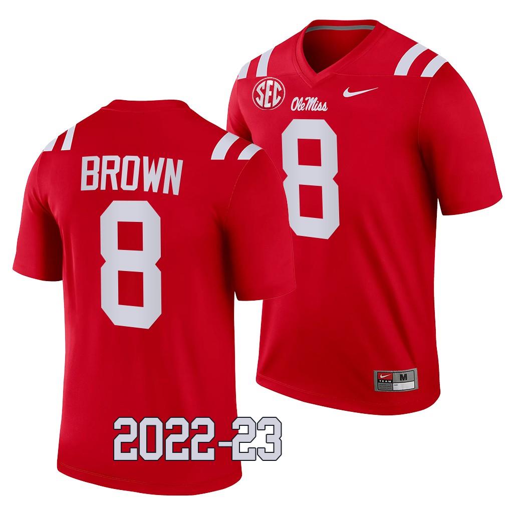 Ole Miss Rebels #8 Troy Brown 2022-23 College Red Legend Jersey Men's