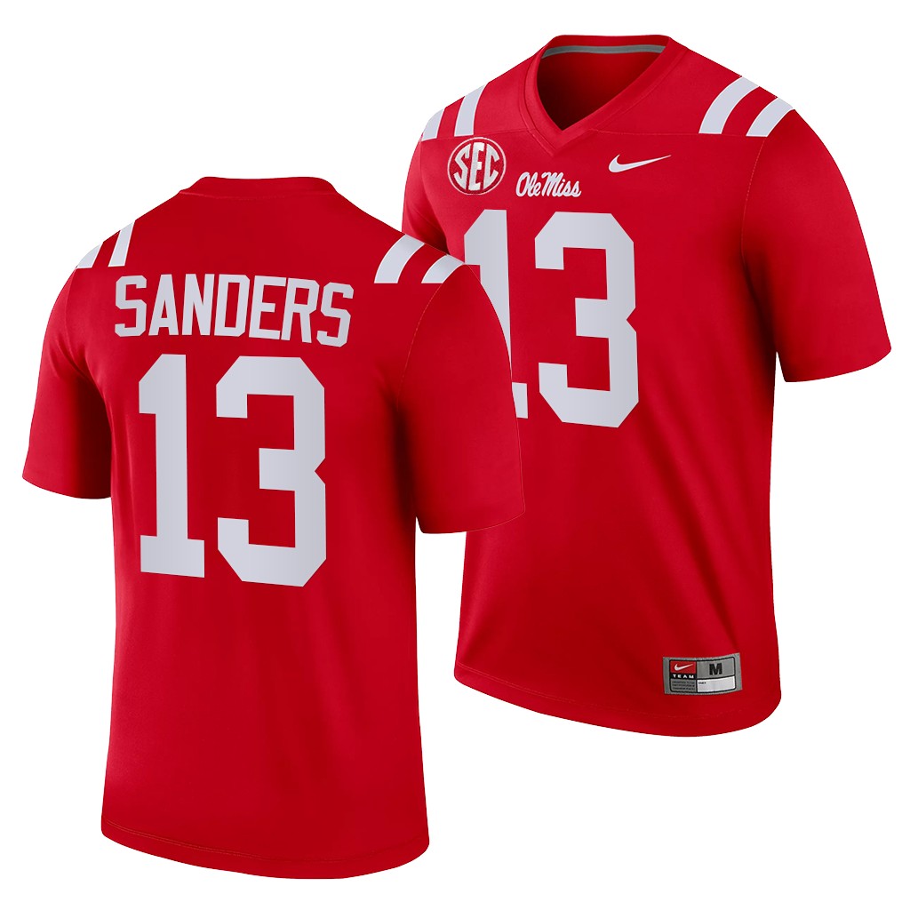 Ole Miss Rebels Braylon Sanders 13 Red 2021-22 College Legend Jersey Men