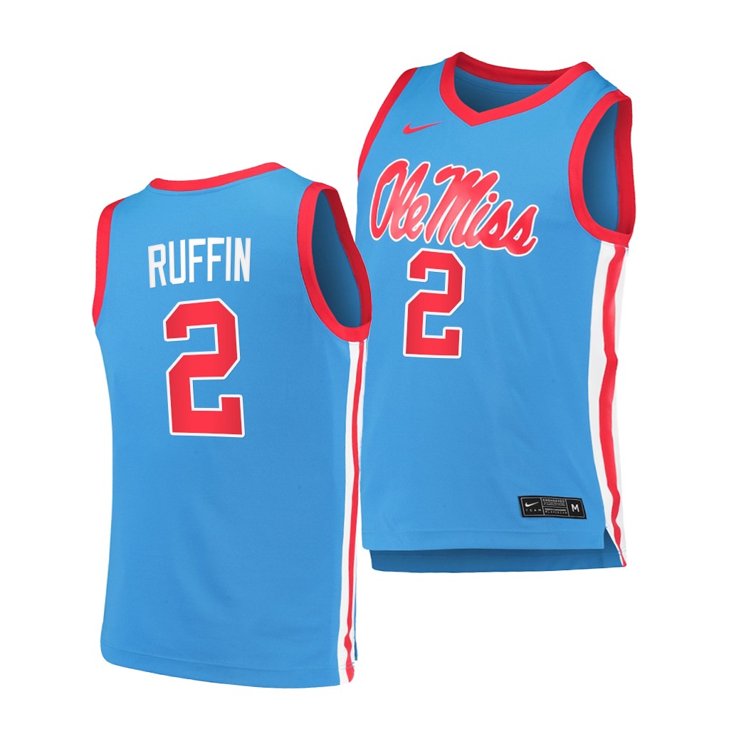 Ole Miss Rebels Daeshun Ruffin Blue 2021 Class Jersey