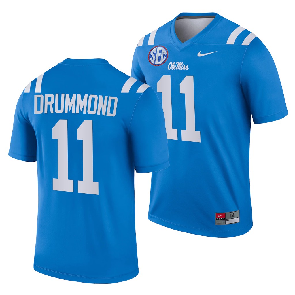 Ole Miss Rebels Dontario Drummond 11 Blue 2021-22 College Legend Jersey Men