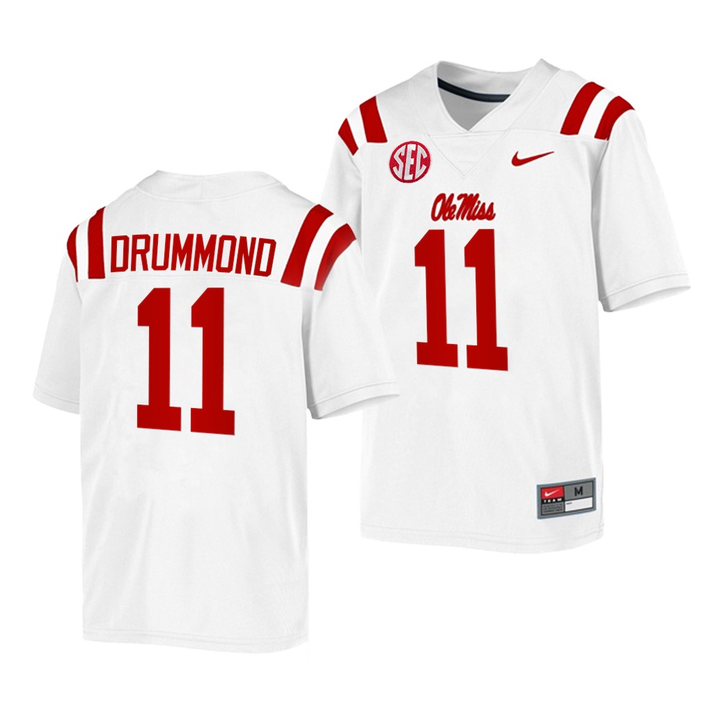 Ole Miss Rebels Dontario Drummond 11 White 2021-22 College Game Jersey Men
