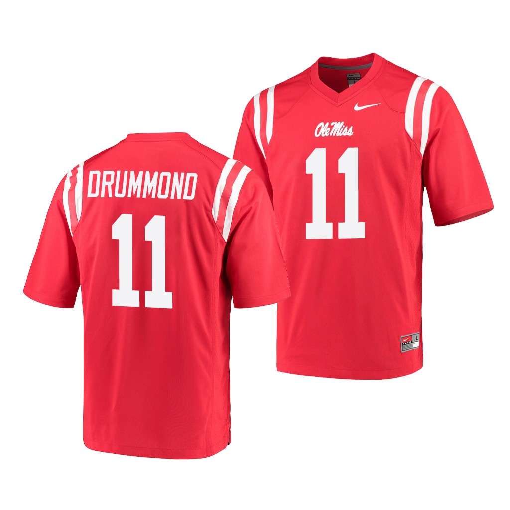 Ole Miss Rebels Dontario Drummond Red College Men's Game Jersey