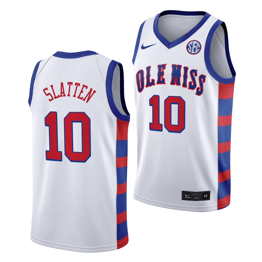 Ole Miss Rebels Grant Slatten White Throwback 2021 Class Jersey