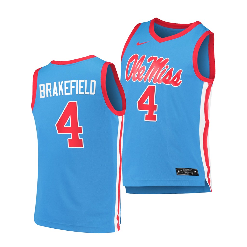 Ole Miss Rebels Jaemyn Brakefield #4 Blue 2021 transfer Jersey