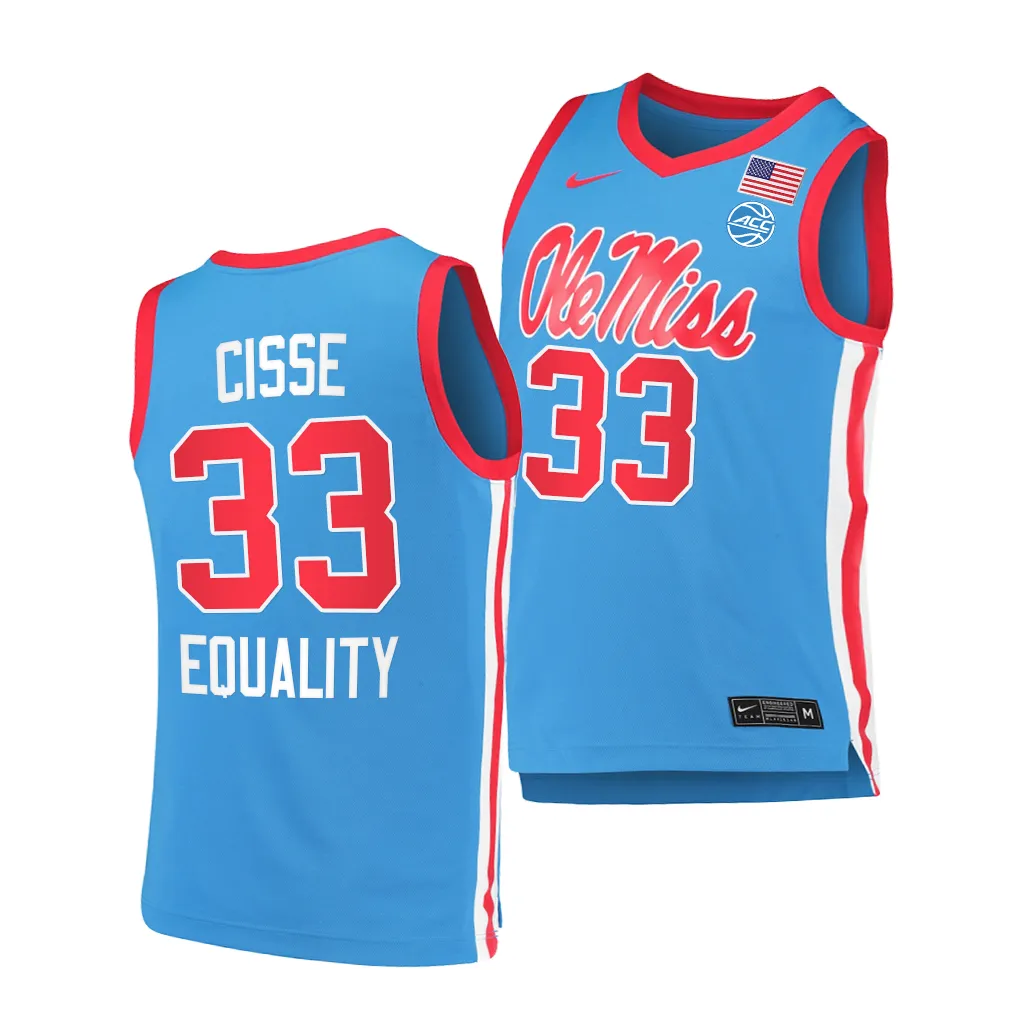 Ole Miss Rebels Moussa Cisse College uniform Blue #33 Jersey