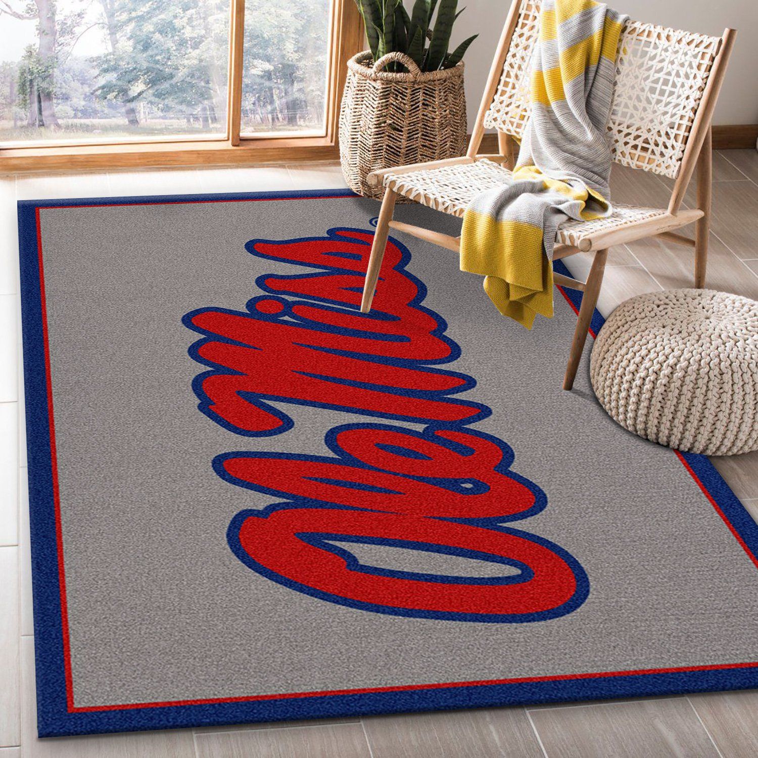 Ole Miss Rebels Rectangle Rug – Custom Size And Printing