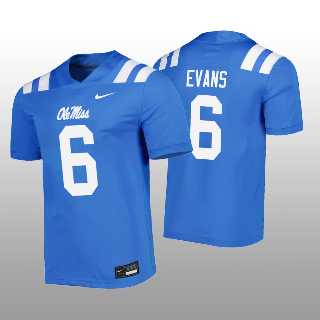 Ole Miss Rebels Zach Evans Blue Jersey Untouchable - Men's