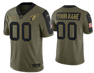Olive Arizona Cardinals ACTIVE PLAYER Custom 2021 Salute To Service Stitched Jersey