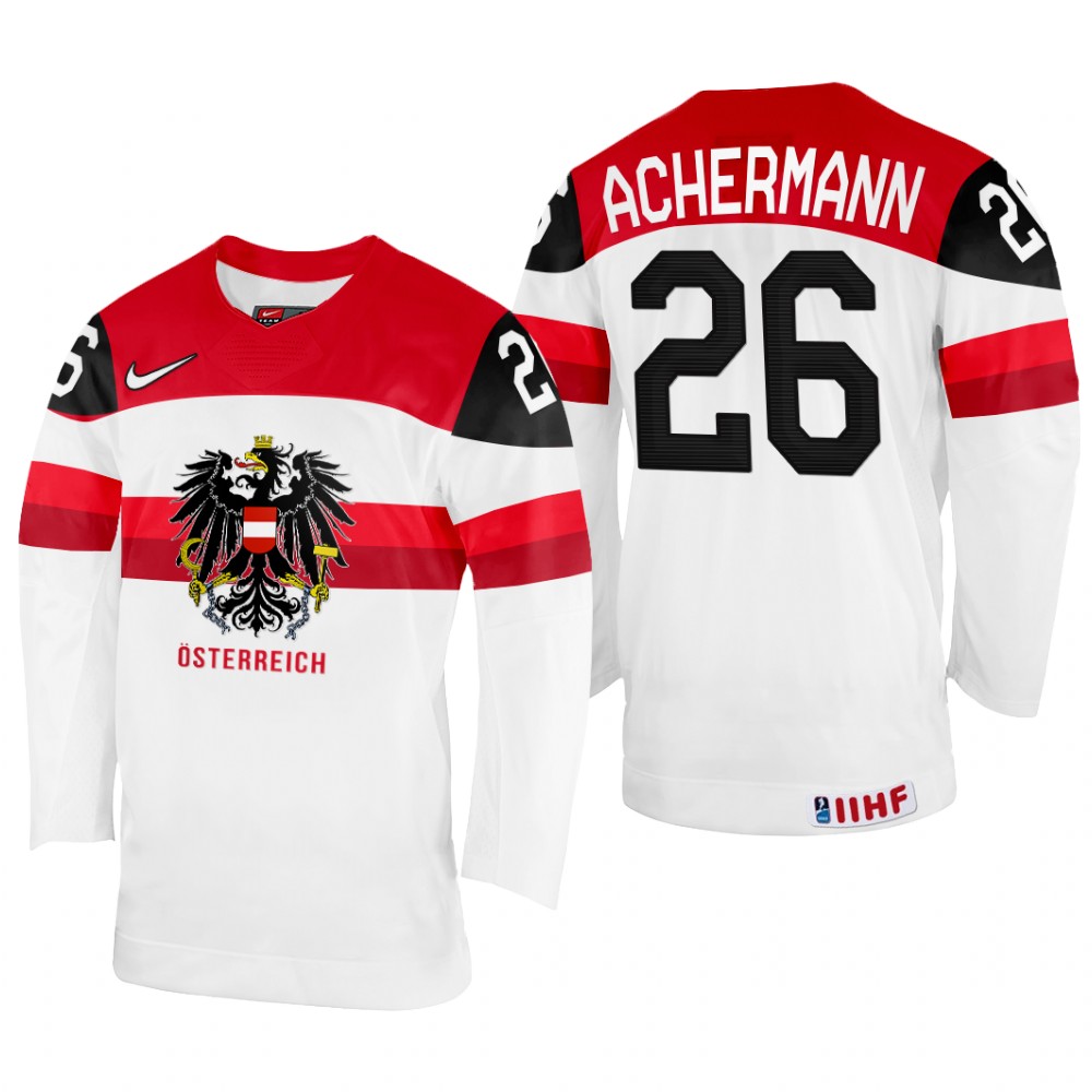 Oliver Achermann Austria White Home Jersey 2022 IIHF World Championship